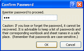 Retype the password. Click OK.