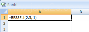 Input the formula: =BESSELI(2.5, 1)