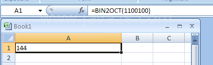 BIN2OCT(number, Number_of_characters_to_use) converts a binary number to octal