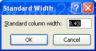 Click Default Width. Type a column width in points. Then click OK.