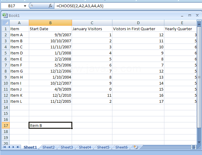 CHOOSE(index_num,value1,value2,...) chooses a value from a list of values