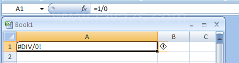 Fill A1 with =1/0