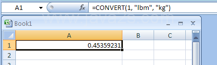 CONVERT(Value_in_from_units, From_unit, Units_for_the_result) converts a number from one measurement system to another