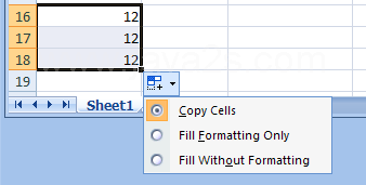 Copy a Formula Using AutoFill