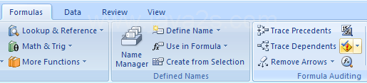 Click the Formulas tab. Click the Error Checking button. The error checker scans the worksheet for errors.