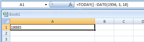 Counting your age, in days: =TODAY() - DATE(birth year, birth month, birth day)