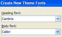 Click the Body font list arrow and then select a font.