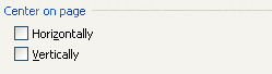 To automatically center your data, select the Horizontally and Vertically under Center on page.