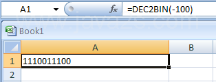 DEC2BIN(number, Number_of_characters_to_use) converts a decimal number to binary