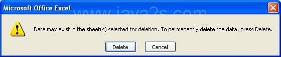 Click Delete to confirm the deletion.