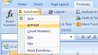 Click a submenu if necessary. Then click the function to insert into a formula.