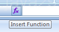 Click the Insert Function button on the Formula bar.