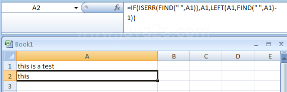 Extracting the First Word of a String with ISERR