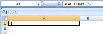 FACTDOUBLE(number) returns the double factorial