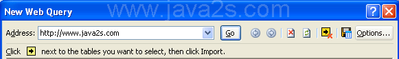 Click Options to select the formatting. Click Import.