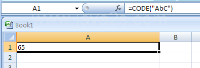 If the argument for CODE consists of more than one character, the function uses only the first character.