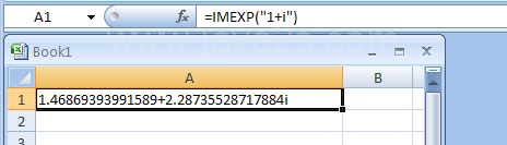 IMEXP returns the exponential of a complex number
