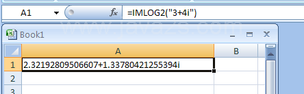 IMLOG2 returns the base-2 logarithm of a complex number