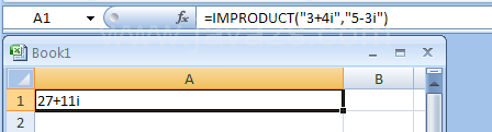 IMPRODUCT returns the product of complex numbers