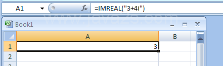 IMREAL returns the real coefficient of a complex number