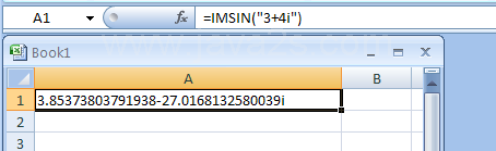 IMSIN returns the sine of a complex number