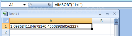 IMSQRT returns the square root of a complex number