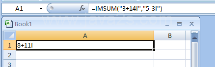 Input the formula: =IMSUM