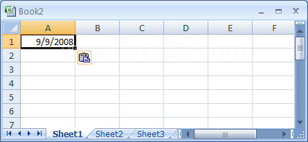 The purple triangle indicates a smart tag is available for the cell contents.