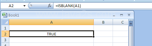 ISBLANK returns TRUE if the value is blank