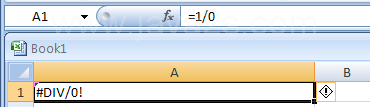 Fill A1 with: =1/0