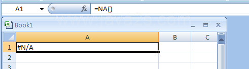 Fill A1 with =NA()