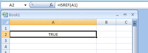 Input the formula: -ISREF(A1)
