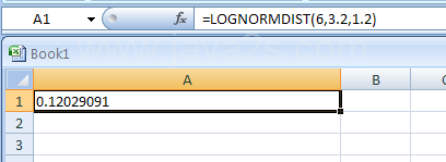 LOGNORMDIST(x,mean,standard_dev) returns the cumulative lognormal distribution