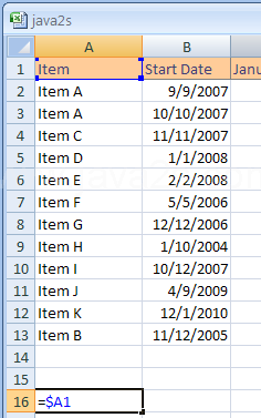 For example, $A1 is absolute for column A and relative for row 1