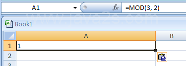 MOD(number,divisor) returns the remainder from division