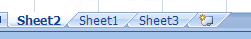 Click the sheet tab of the worksheet. Then hold down the mouse button. When the mouse pointer changes to a sheet of paper, drag it to the right of the sheet tab where you want to move the worksheet.