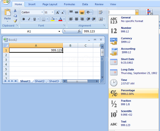 Percentage Format