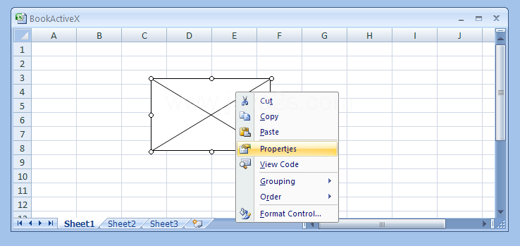 Right-click the Shockwave Flash Object, and then click Properties.