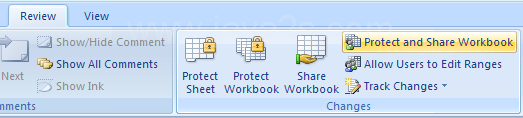 Protect a shared workbook