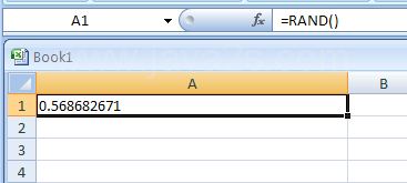 Input the formula: =RAND()