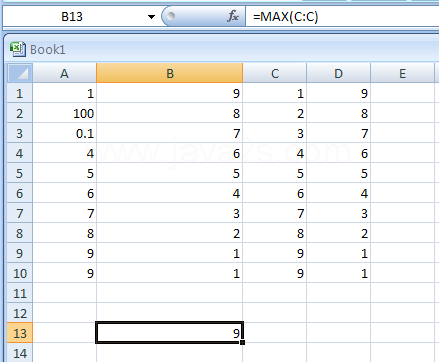 Reference all values in a column