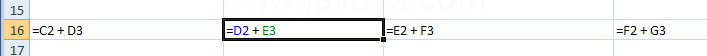 The formula is the same, but it uses the new cells in its calculation.