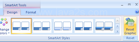 Select the SmartArt graphic. Click the Design tab for SmartArt Tools. Click the Reset Graphic button.