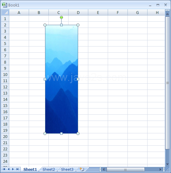 Click the picture. Drag one of the sizing handles to increase or decrease the picture's size. Drag a middle handle to resize the object up, down, left, or right. Drag a corner handle to resize the object proportionally.