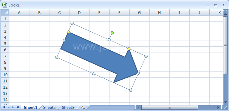 Click outside the object to set the rotation.