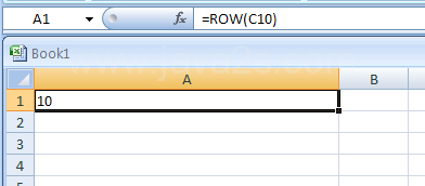 Input the formula: =ROW(C10)