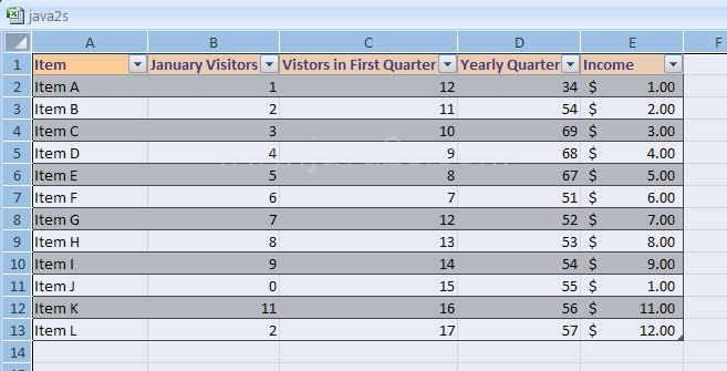 Double-click the upper-left corner to select the entire table.