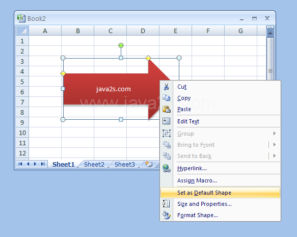 Right-click the shape. Then click Set as Default Shape