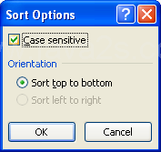 Select the Case sensitive. Then click OK.