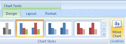 To move the chart to another worksheet as an embedded object